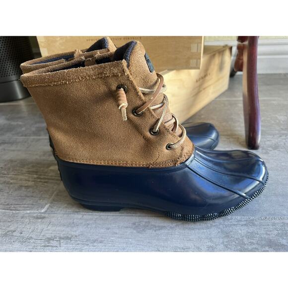 SPERRY Saltwater Duck Boots Waterproof Rubber Bootie Leather Classic 8 8M - Picture 6 of 11